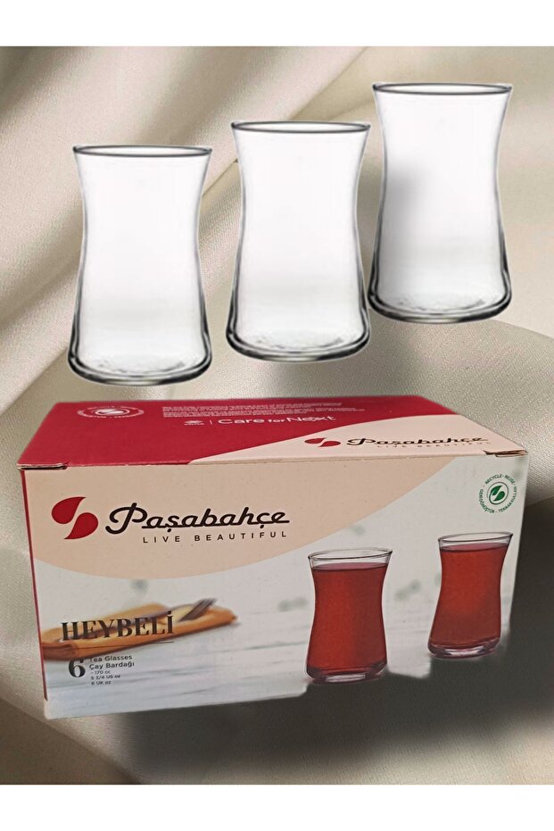 Elegant Clear Glass 6-Piece Tea Glass Set - Traditional Turkish Design