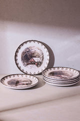 Vintage Friendly Village Dessert Plates - Set of 6 (21cm)