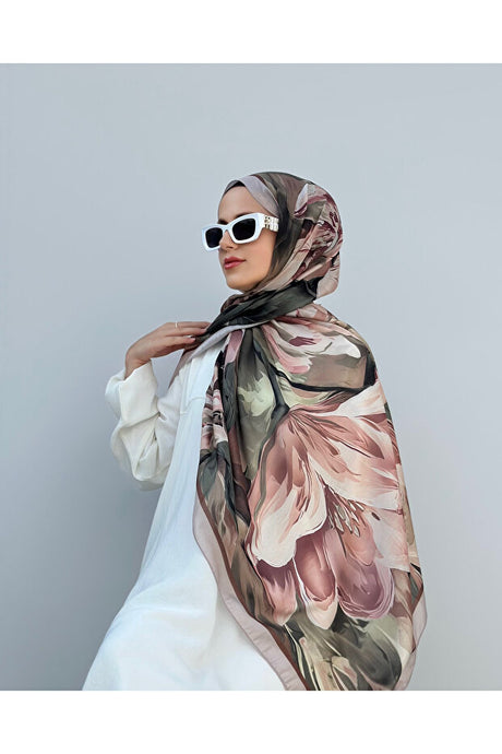 Floral Cotton Soft Scarf - Non-Slip & Elegant ()