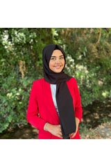 Women's Black Plain Cotton Shawl