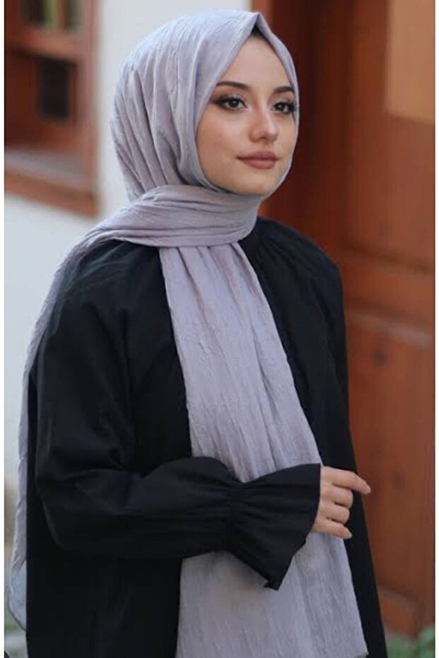 Women's Bamboo Crinkle Shawl - Grey