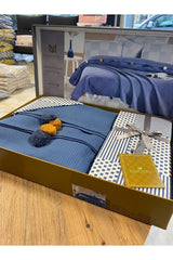 Double Size Pom-Pom Cotton Pike Set - Indigo Boxed