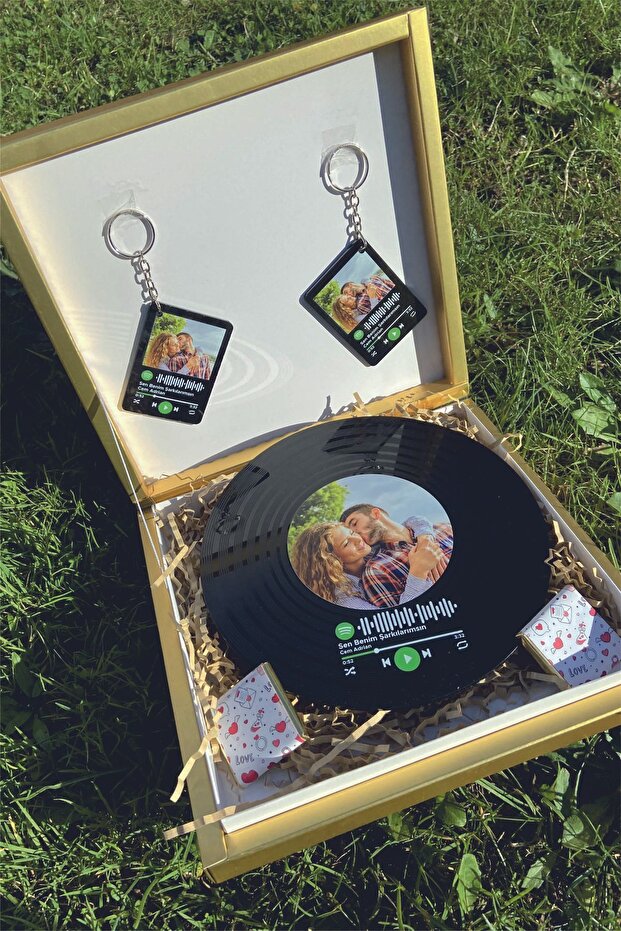 Personalized Spotify Plaque & Keychain Set - Custom Photo & Song