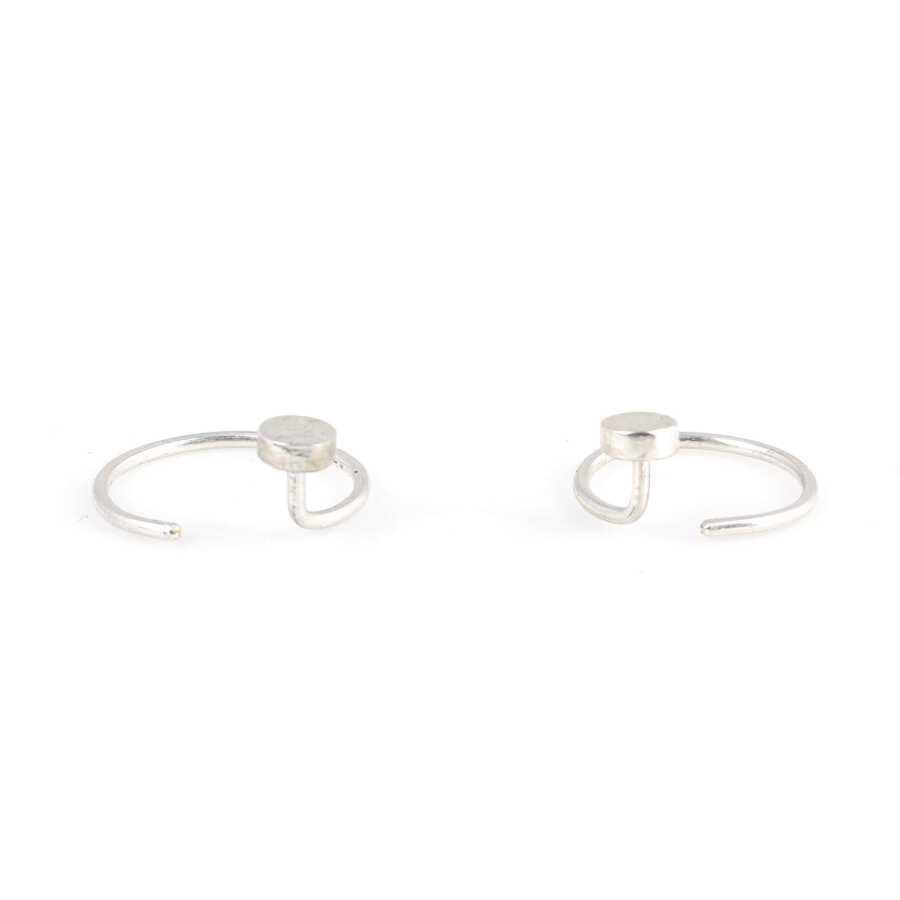 Premium 925 Sterling Silver Round Scale Disc Hoop Earrings