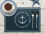 Coastal Yacht Style 4-Piece Placemat Set for Dining