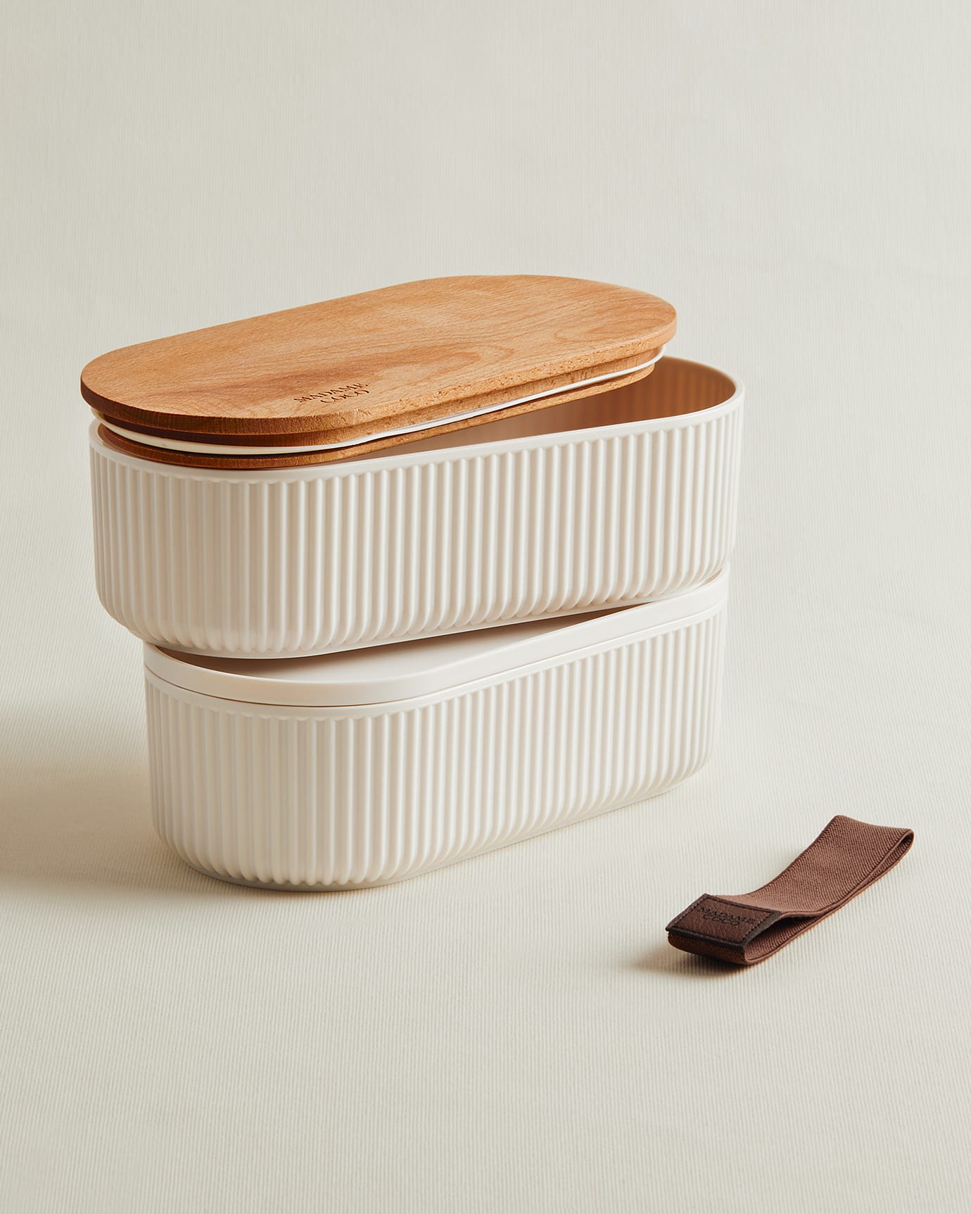 Ensemble de 2 boîtes de conservation alimentaire avec couvercles en bois, 1000 ml chacune