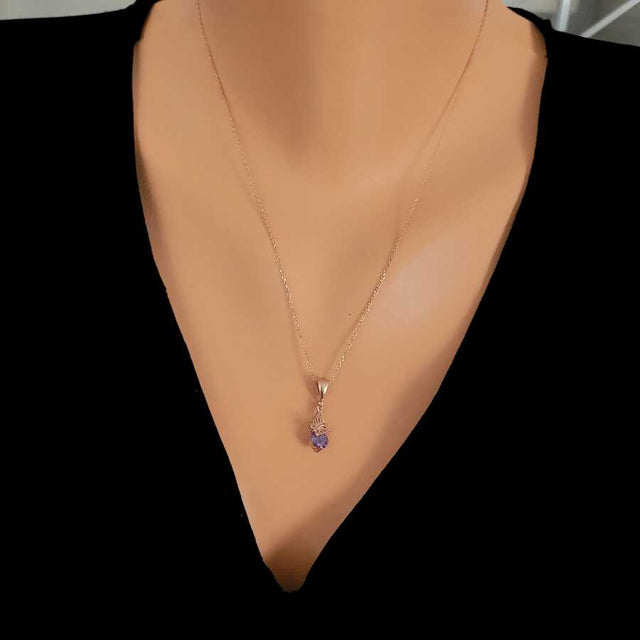 Sterling Silver Frosted Amethyst Butterfly Necklace