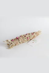 Natural Sage and Rose Smudge Stick for Cleansing and Relaxation