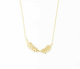 Sterling Silver Double Acacia Leaf Pendant Necklace