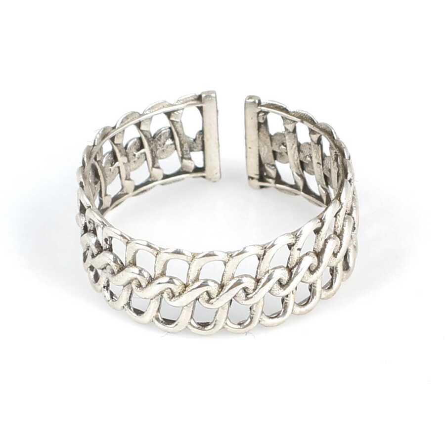 925 Sterling Silver Maras Twist Ring - Adjustable Open Band