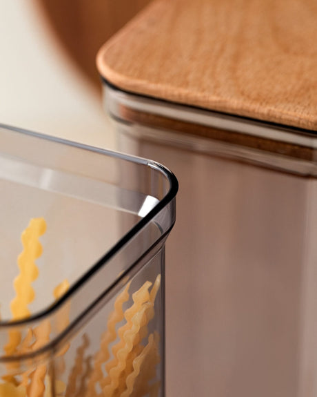 2-Piece Food Storage Containers with Wood Lids - 2100ml Set