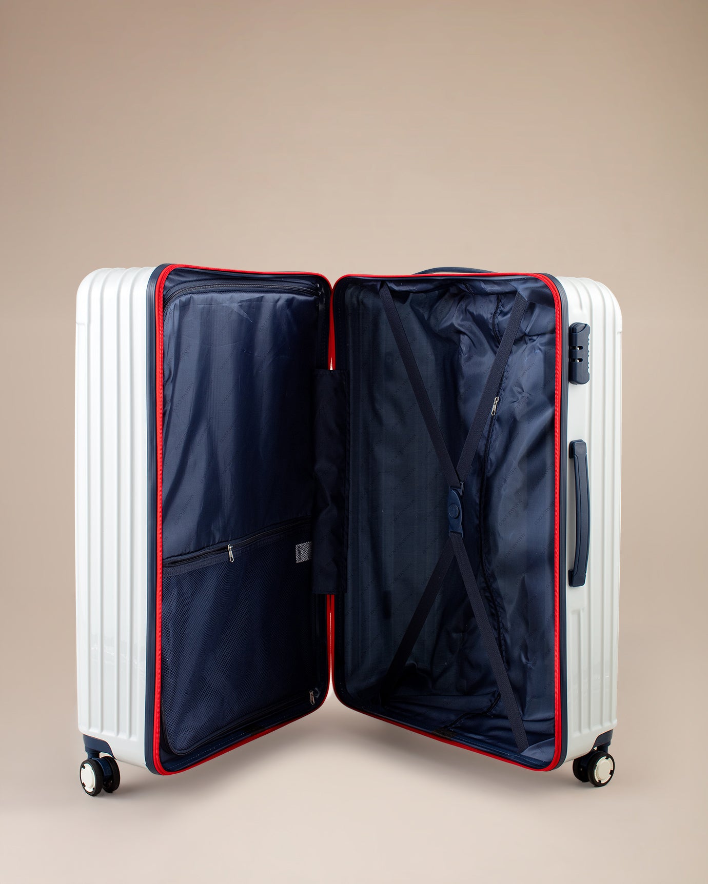Large White Chest Style Travel Luggage Suitcase