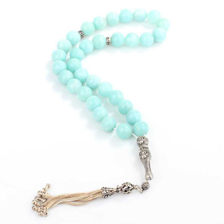 Premium 925 Sterling Silver Amazonite Natural Stone Prayer Beads