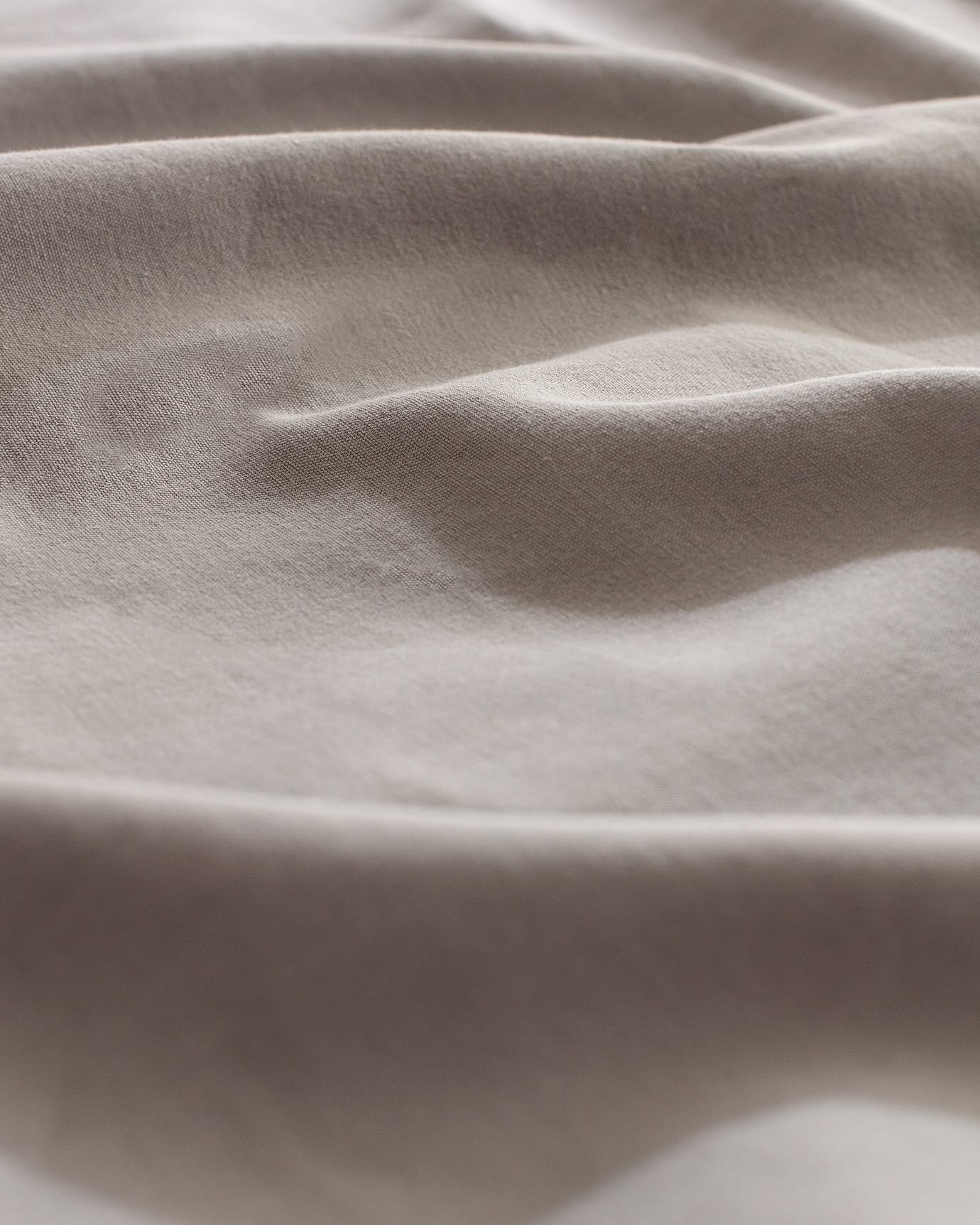 Washed Cotton Tie Closure King Size Duvet Cover Set - Grey & Blush