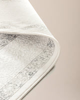 Soft Polyester Area Rug - Modern White & Grey Design