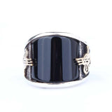 Sterling Silver Onyx Men's Ring - Ottoman Calligraphy Seal Design