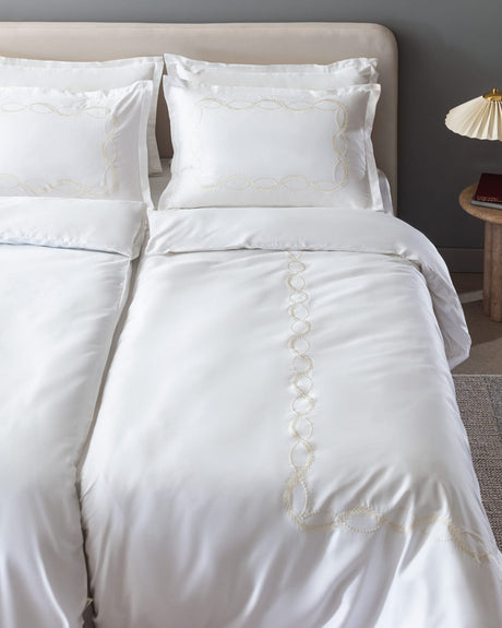 Marguerite Embroidered Satin King Size Bedding Set