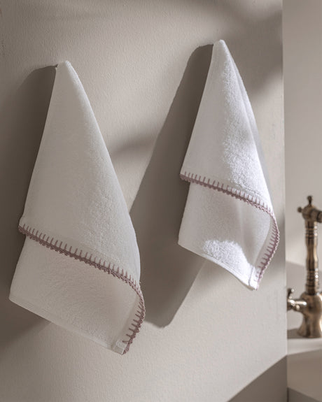 Premium 100% Cotton Hand Towel Set - Artisanal Crocheted Edge