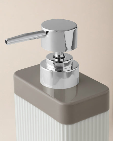 Soft Ecru Liquid Soap Dispenser for Bathroom - Elegant Marais Lautre Style