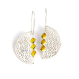 925 Sterling Silver Half Moon Dual-Tone Earrings