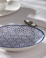 New Bone China Dinner Plate - Reve Bleu Elodie Blue & White Design