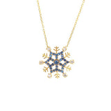 Sterling Silver Sapphire & Zircon Snowflake Necklace