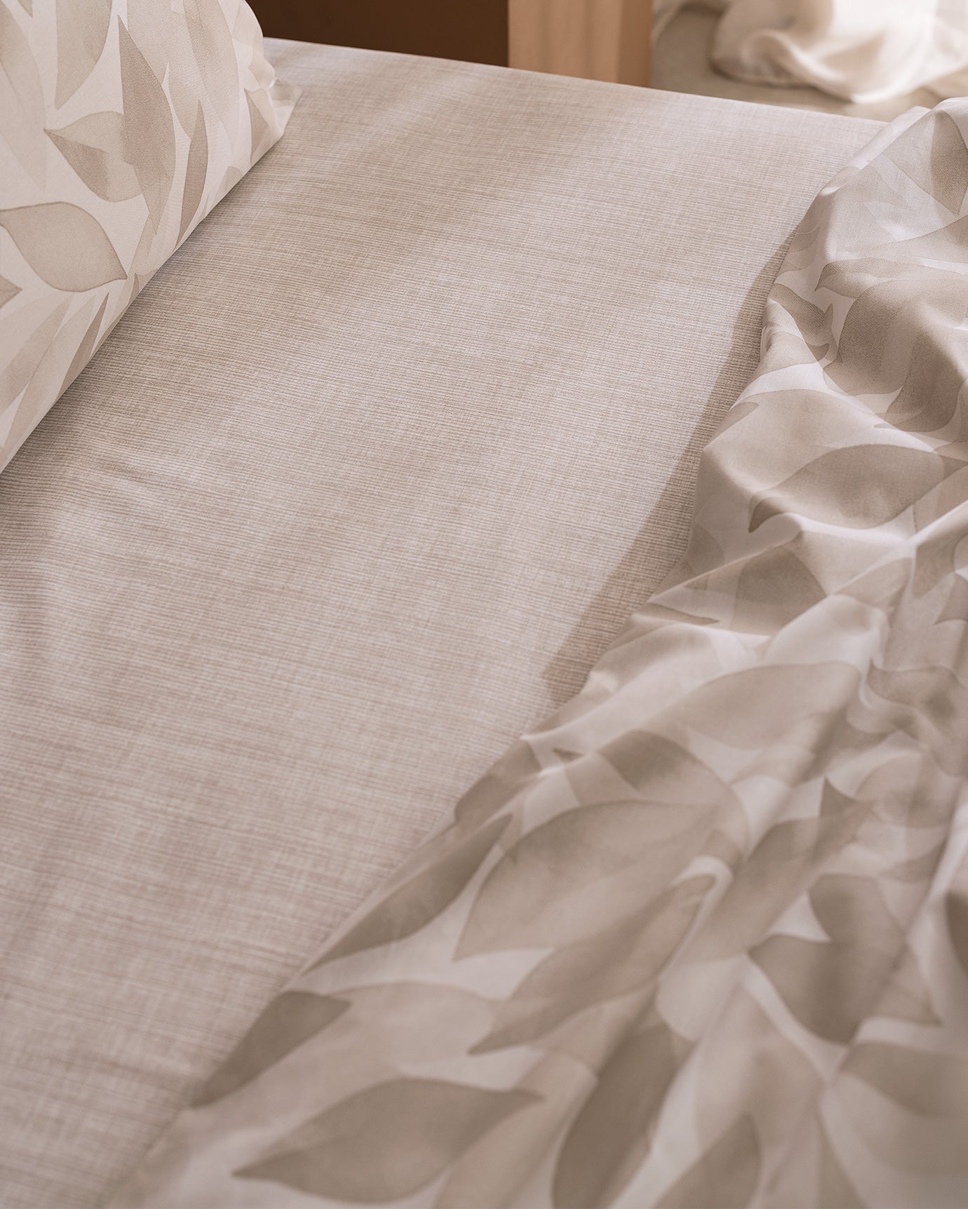 100% Cotton King Size - Leaf Pattern Duvet Cover Set