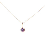 925 Sterling Silver Amethyst Floral Pendant Necklace - Delicate Design