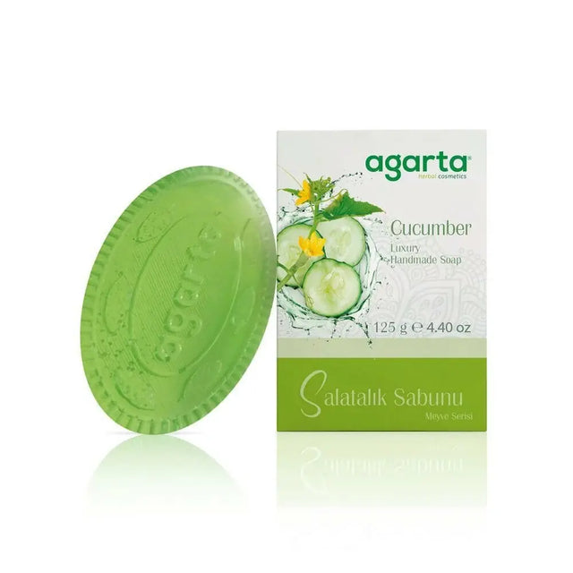 Natural Cucumber Bar Soap - Gentle Face & Body Cleanser 125g