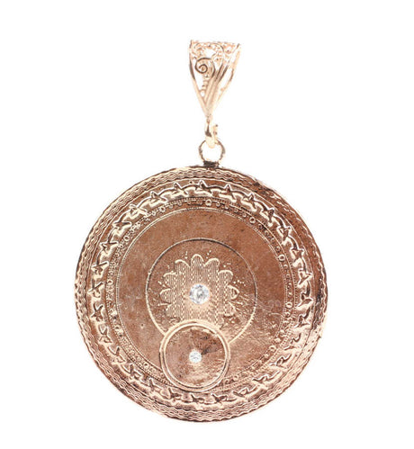 Sterling Silver Zircon Flower Medallion Pendant