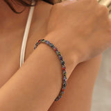 Premium 925 Sterling Silver Waterfall Gemstone Bracelet