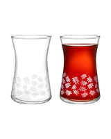 Elegant Glass 6-Piece Tea Glass Set - Esperanza White Leaves