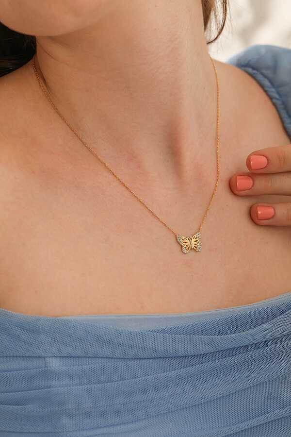 Premium Sterling Silver Butterfly Garden Necklace White