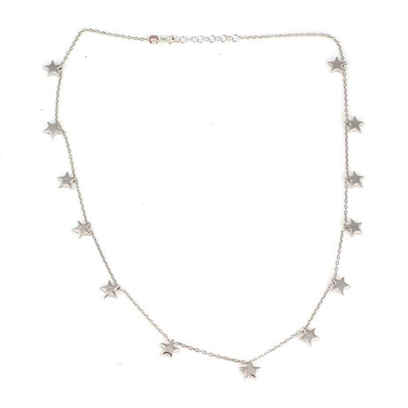 Sterling Silver Star Necklace - Dainty 13-Star Design