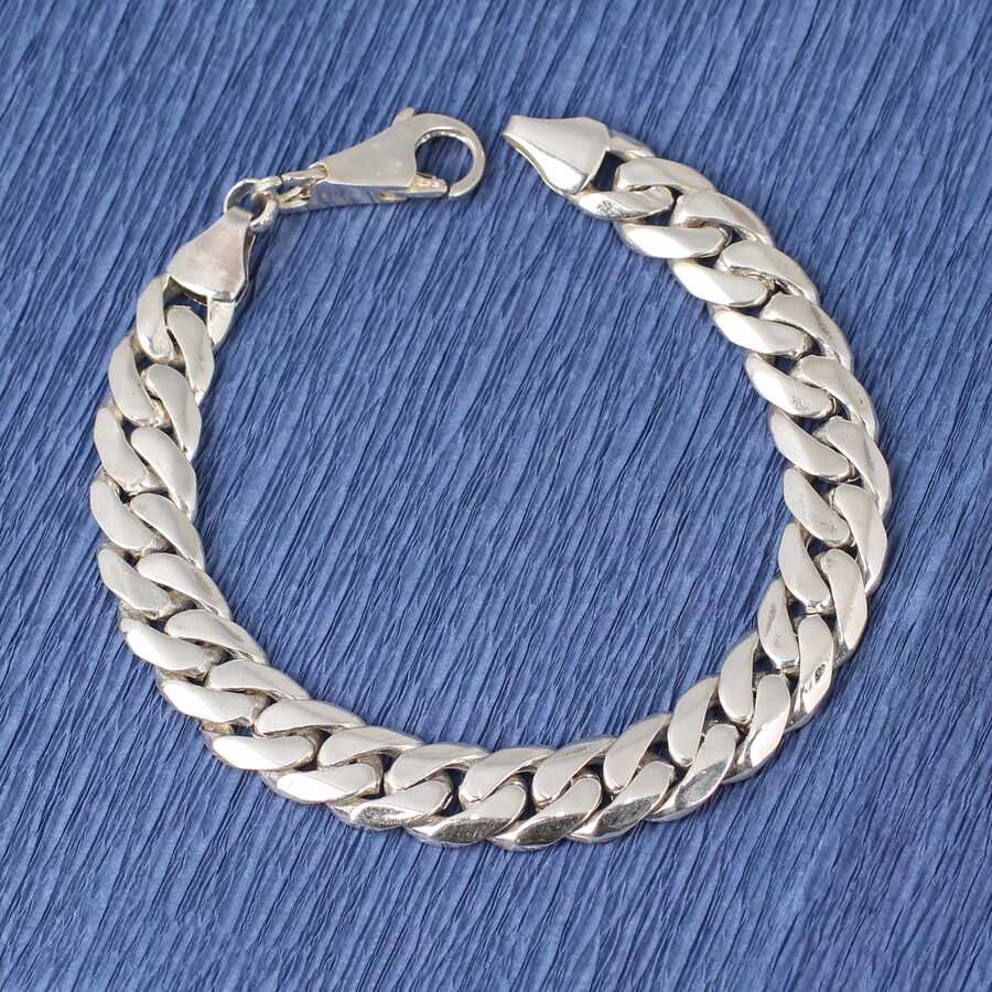 Elegant Sterling Silver Plain Chain Bracelet