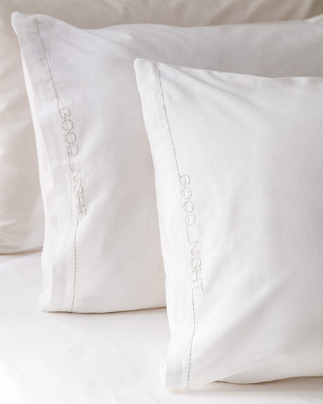 100 Percent Cotton Pillowcase - Soft & Breathable White Beige