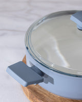 Nano Ceramic Non-Stick Shallow Cooking Pot, 26 cm, Gray White