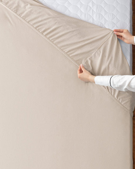 King Size Fitted Sheet, 100% Combed Jersey Cotton, Soft & Breathable