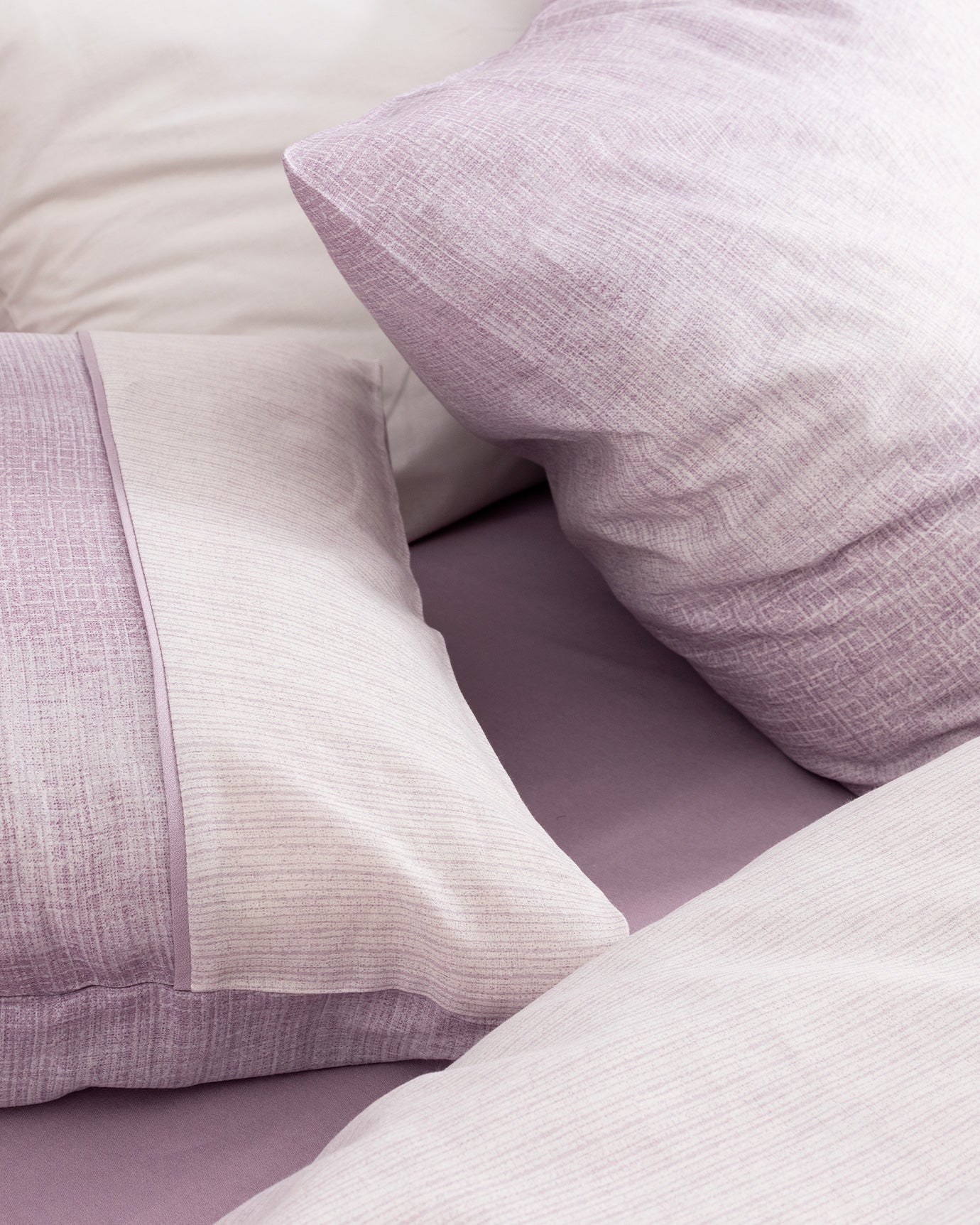 Twin Size 100% Cotton Duvet Cover Set - Soft Crinkle Texture Print Bedding