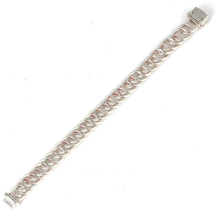 Premium Sterling Silver Box Clasp Gourmet Chain Bracelet