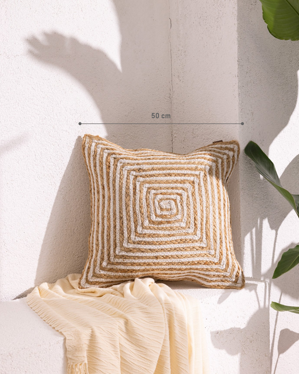 Natural Jute Decorative Pillow Cover - Trocadero Style