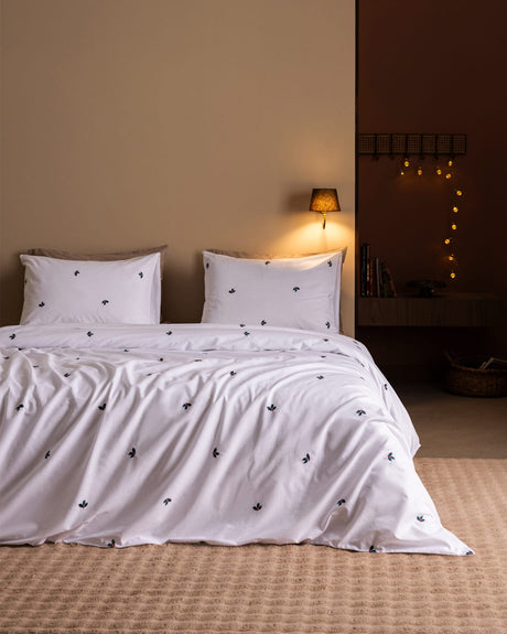 Adile Double Size 100% Cotton Embroidered Duvet Cover Set