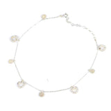 Sterling Silver Heart & Snowflake Zircon Anklet