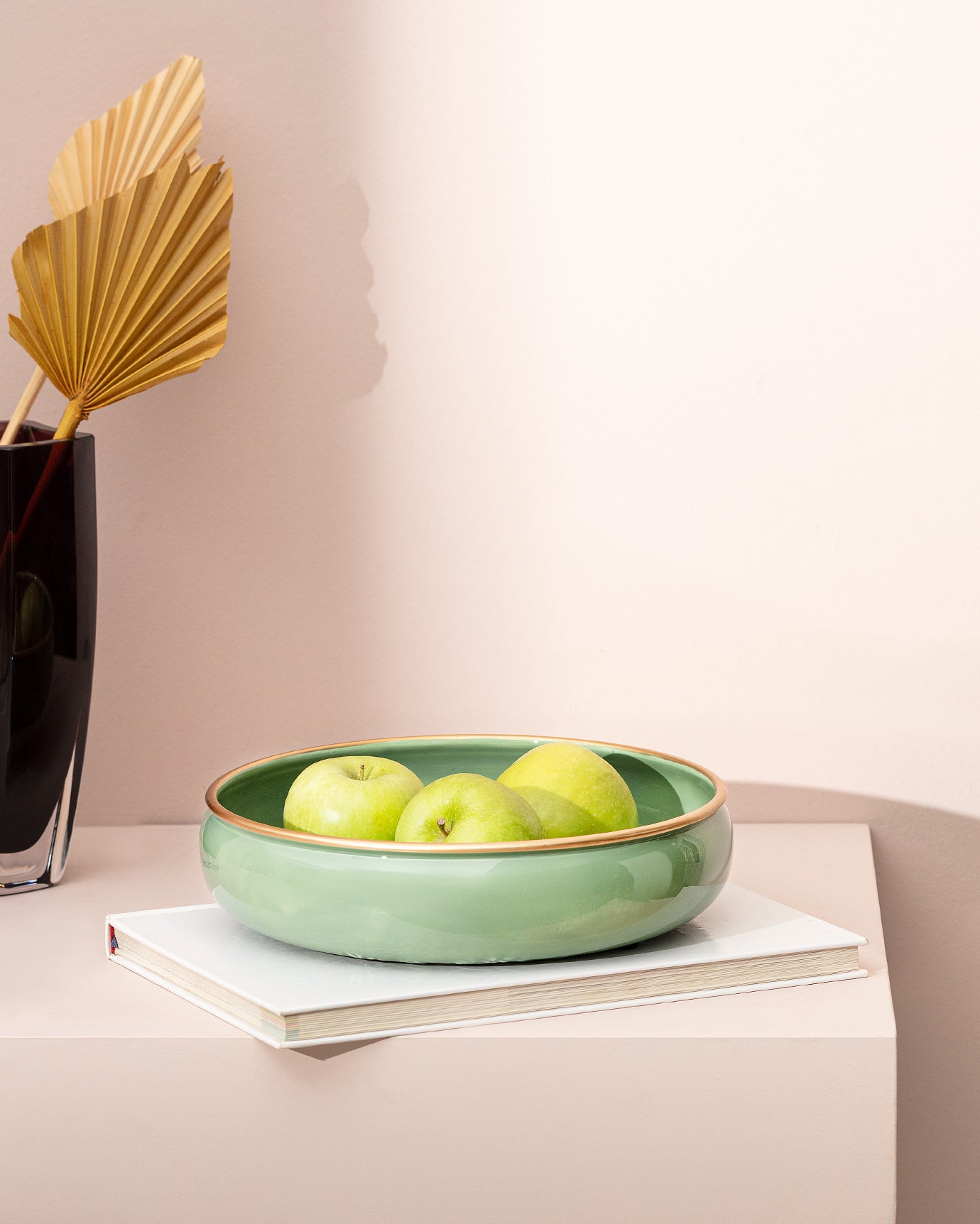 Soft Green Metal Serving Bowl | Versatile Kitchen & Decor Accent