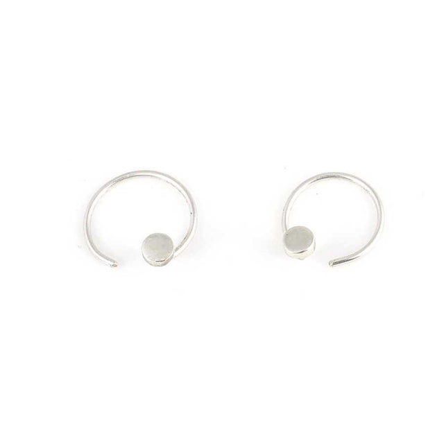 Premium 925 Sterling Silver Round Scale Disc Hoop Earrings