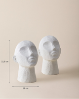White Resin Bookend - Lucian Sculptural Home Decor Accent