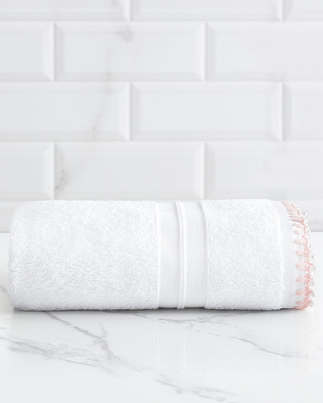 100% Cotton Face Towel - Handcrafted Crocheted Edge