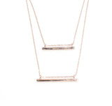 Sterling Silver Double Bar Necklace - Minimalist Layered Style