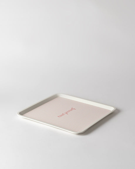 Durable Plastic Square Serving Tray - Modern Minimalist Design