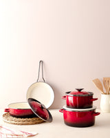 20 cm Red Deep Cooking Pot - Versatile Saucepan